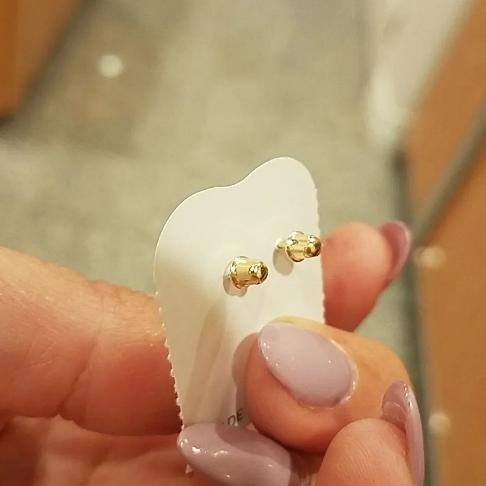 14k gold plated Brass Enamel Pink Cupcake Earring